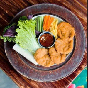 3.2. Chả Mực Hạ Long Chiên Giòn, Cuốn Bánh Tráng Sốt Chanh Dây